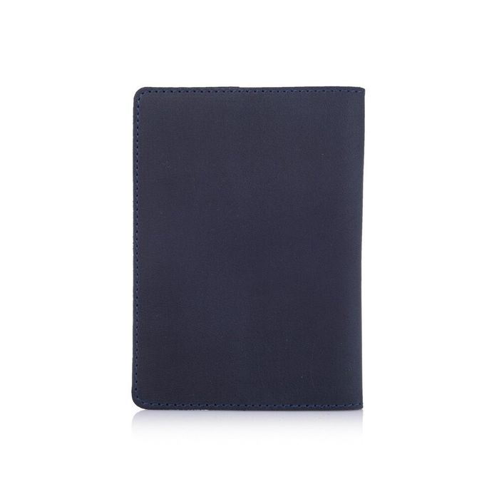 Кожаная синяя обложка на паспорт HiArt PC-01 Mehendi Classic Синий купить недорого в Ты Купи