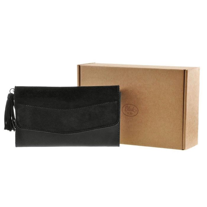 Жіноча шкіряна сумка-клатч BlankNote «Еліс» bn-bag-7-g-velur купити недорого в Ти Купи