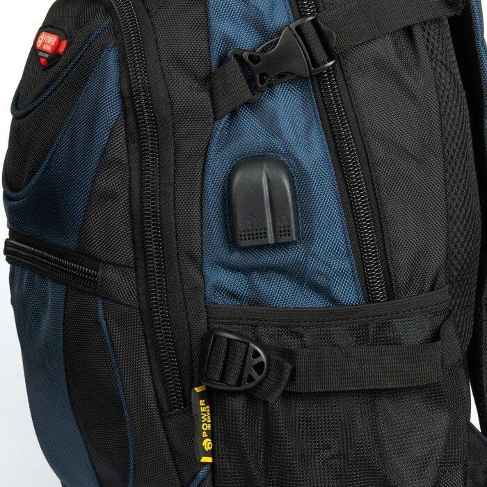Рюкзак для города для ноутбука с USB Power In Eavas 9606 black-blue купить недорого в Ты Купи