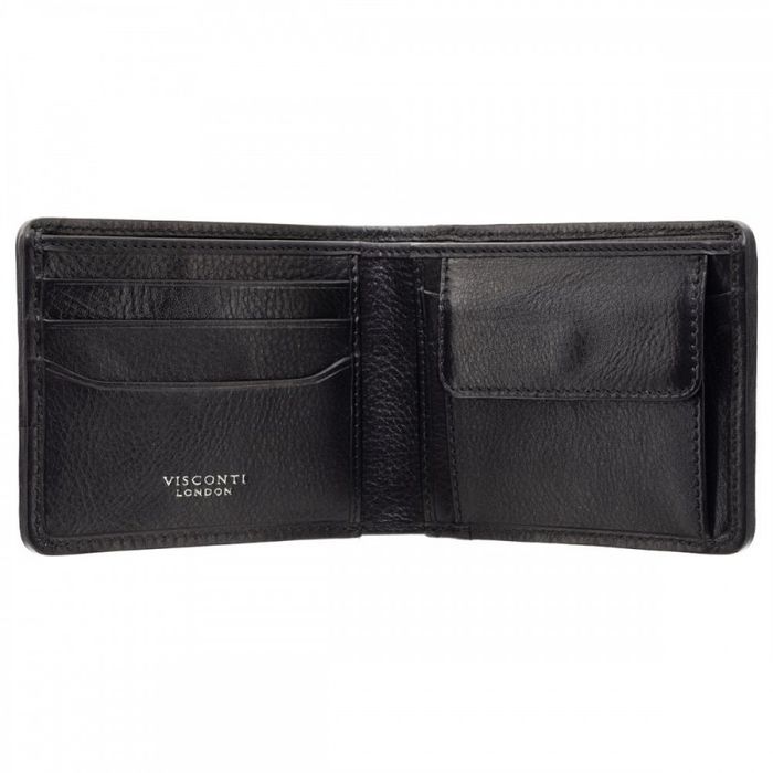 Мужской кожаный кошелек Visconti PT107 Sergio (Black) купить недорого в Ты Купи