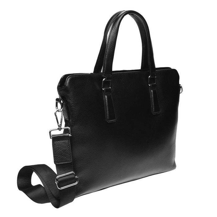Чоловічі шкіряні сумки Borsa Leather k19152-1-black купити недорого в Ти Купи