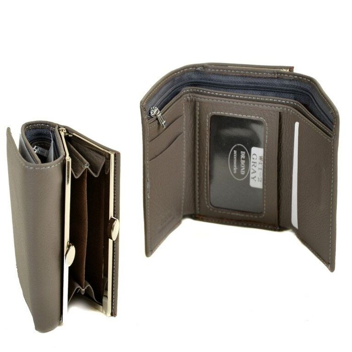 Кожаный кошелек Classik DR. BOND W11-2 grey купить недорого в Ты Купи