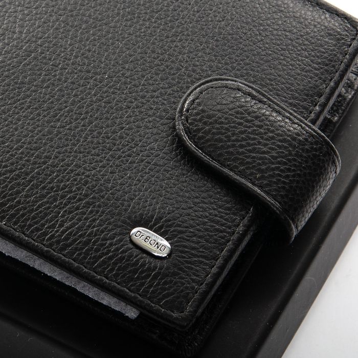 Чоловічий шкіряний гаманець Classik DR. BOND M182-1 black купити недорого в Ти Купи