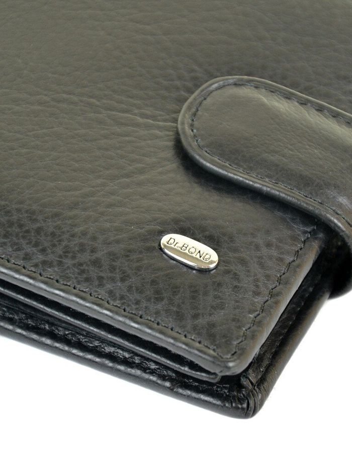 Чоловічий шкіряний гаманець Classic DR. BOND RFID M3 black купити недорого в Ти Купи