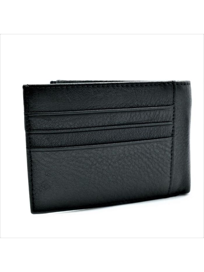 Чоловічий шкіряний гаманець-зажим Weatro 11 х 8 х 2 см Чорний wtro-168-24C купить недорого в Ты Купи