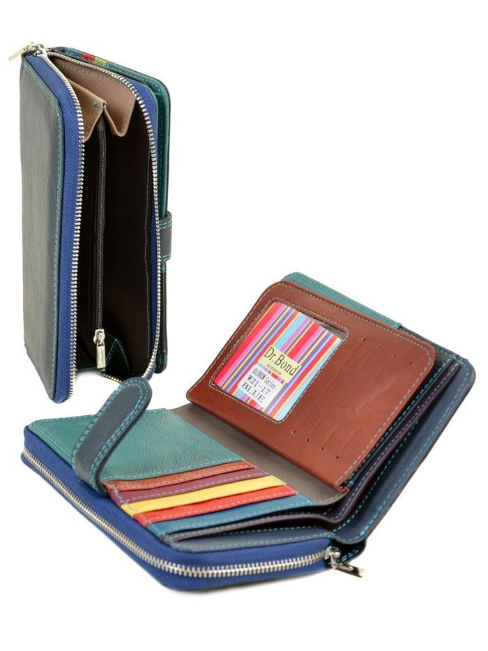 Жіночий синій гаманець зі шкіри Dr. Bond W21-17 blue купити недорого в Ти Купи