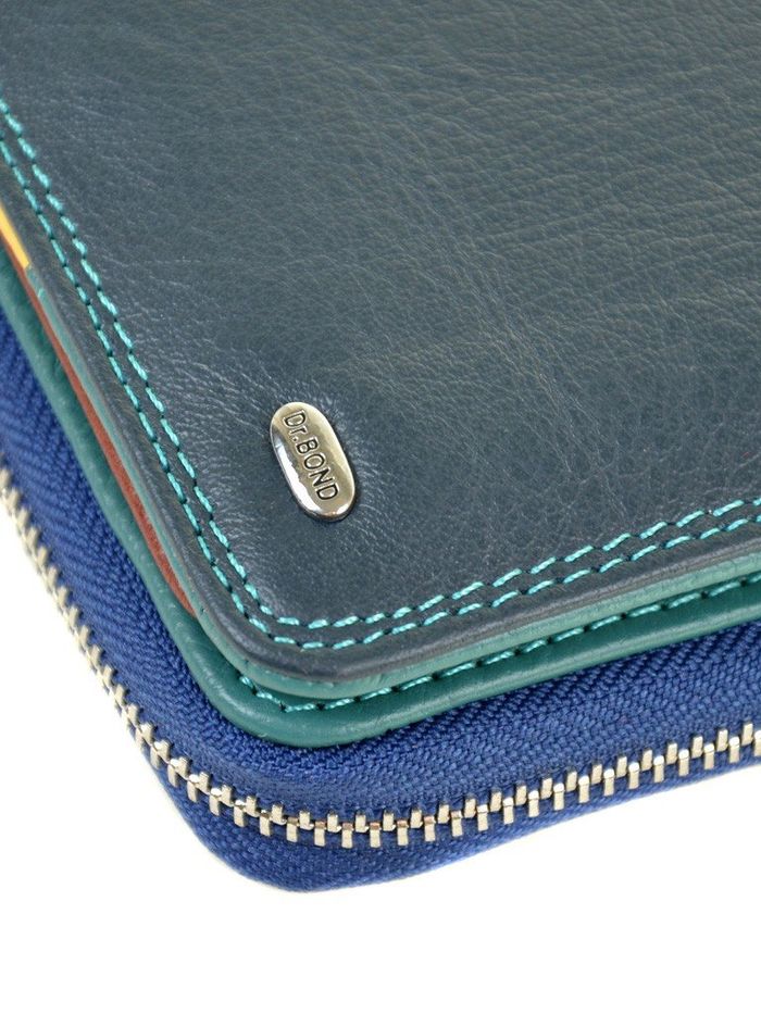Женский синий кошелек из кожи Dr. Bond W21-17 blue купить недорого в Ты Купи