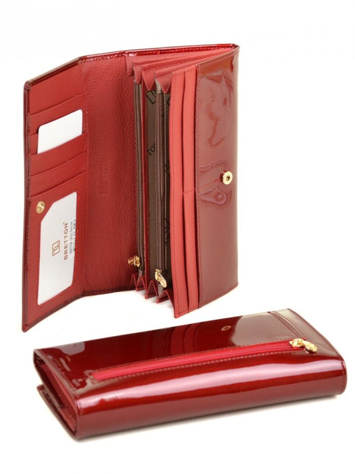 Жіночий шкіряний червоний гаманець Gold Bretton W501 red купити недорого в Ти Купи