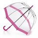 Механічна жіноча прозора парасолька-тростина FULTON BIRDCAGE-1 L041 - PINK