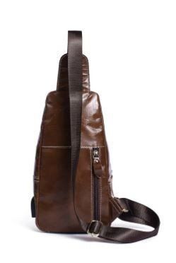 Чоловіча шкіряна сумка-слінг Vintage 14873 Коричневий купити недорого в Ти Купи