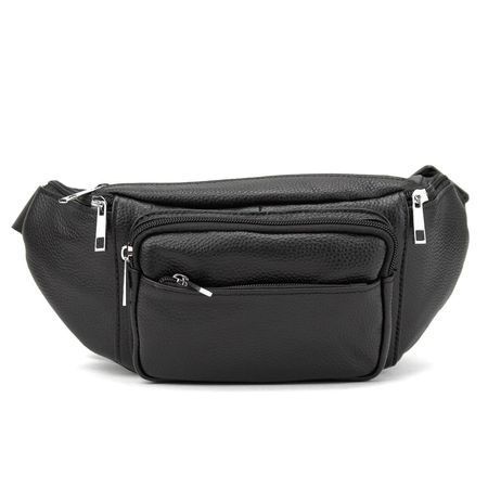 Містка шкіряна сумка на пояс чорна Tiding Bag M56-2030A купити недорого в Ти Купи
