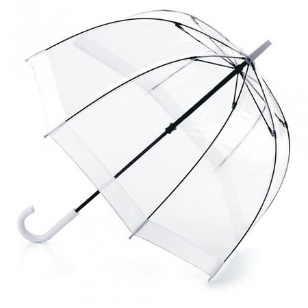Механический женский прозрачный зонт-трость FULTON BIRDCAGE-1 L041 - WHITE купить недорого в Ты Купи