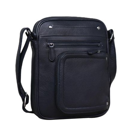 Шкіряна сумка через плече в чорному кольорі Tavinchi R-870557A купити недорого в Ти Купи