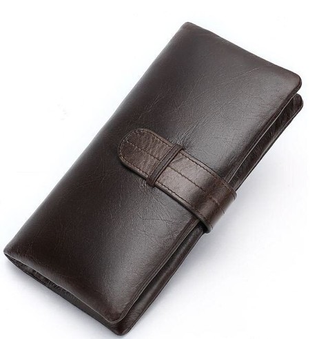 Мужской кошелёк из натуральной кожи Vintage 14912 Темно-коричневый купить недорого в Ты Купи