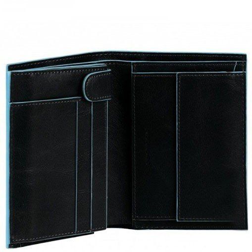 Чорне шкіряне чоловіче портмоне Piquadro Blue Square (PU1740B2_N) купити недорого в Ти Купи