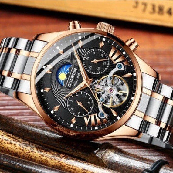 Мужские часы GUANQUIN PRESTIGE GOLD 7801 купить недорого в Ты Купи
