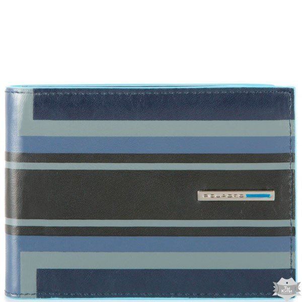 Синее кожаное мужское портмоне Piquadro B2 Graphic (PU1241B2SER_BLU) купить недорого в Ты Купи