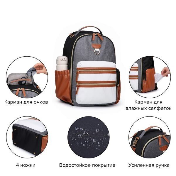 Рюкзак для мами MOMMORE (MM3101305A003) коричневий купити недорого в Ти Купи