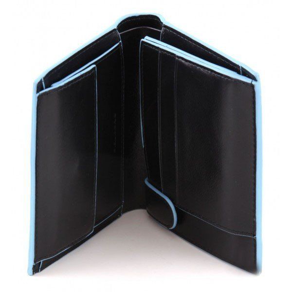 Черное кожаное мужское портмоне Piquadro Blue Square (PU1740B2_N) купить недорого в Ты Купи