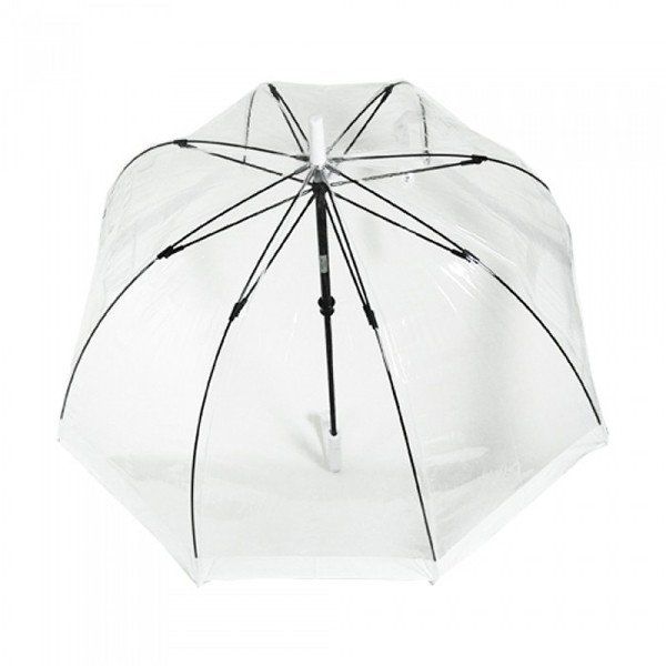 Механический женский прозрачный зонт-трость FULTON BIRDCAGE-1 L041 - WHITE купить недорого в Ты Купи