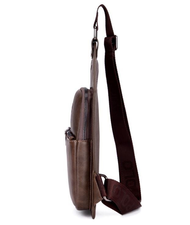 Чоловіча повсякденна темно-коричнева сумка Polo 9901 купити недорого в Ти Купи