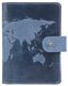 Обложка для паспорта из кожи Hi Art «World Map» PB-02/1 Shabby Lagoon Голубой купить недорого в Ты Купи