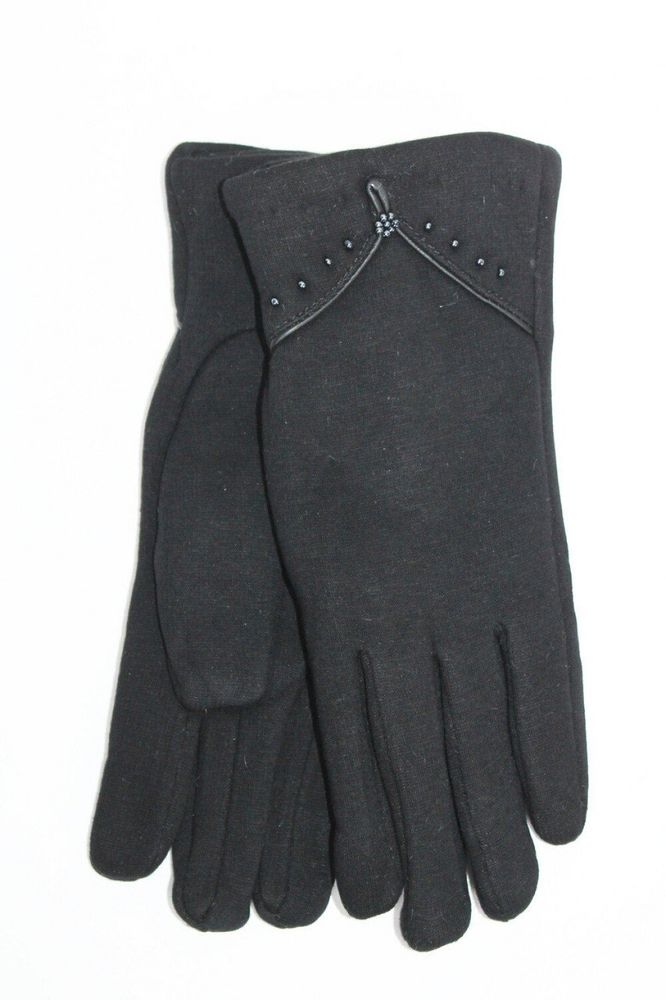 Жіночі чорні стрейчеві рукавички R8179S2 купити недорого в Ти Купи