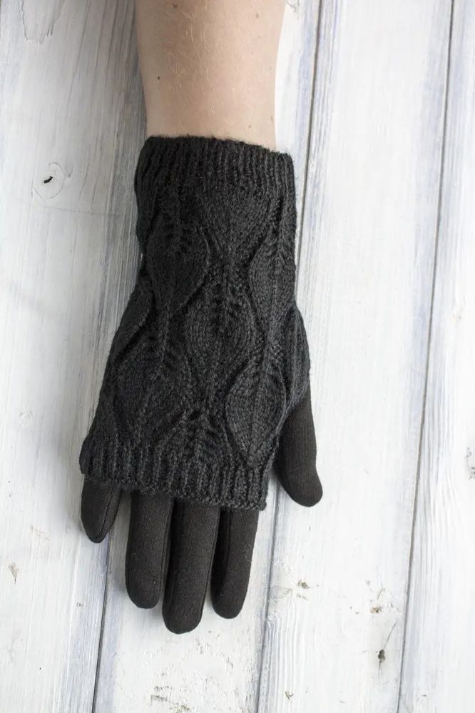 Женские зимние черные перчатки L купить недорого в Ты Купи