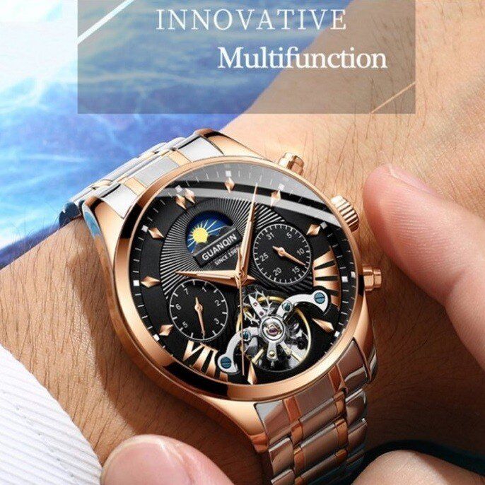 Мужские часы GUANQUIN PRESTIGE GOLD 7801 купить недорого в Ты Купи