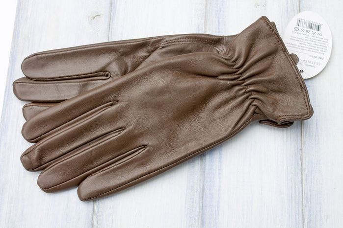 M - Коричневые кожаные женские перчатки Shust Gloves купить недорого в Ты Купи