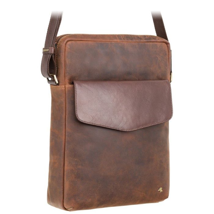Мужская кожаная коричневая сумка Visconti TC72 Vesper (Havana Tan) купить недорого в Ты Купи