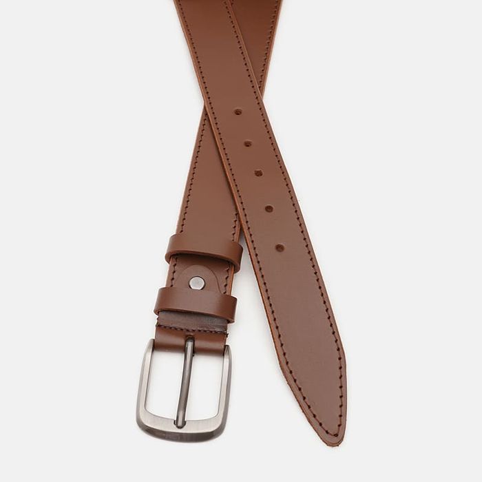 Мужской кожаный ремень Borsa Leather V1115FX08-brown купить недорого в Ты Купи