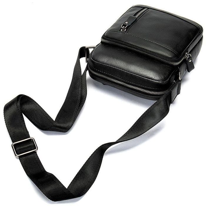 Мужская черная кожаная сумка Joynee b10-8028 купити недорого в Ти Купи