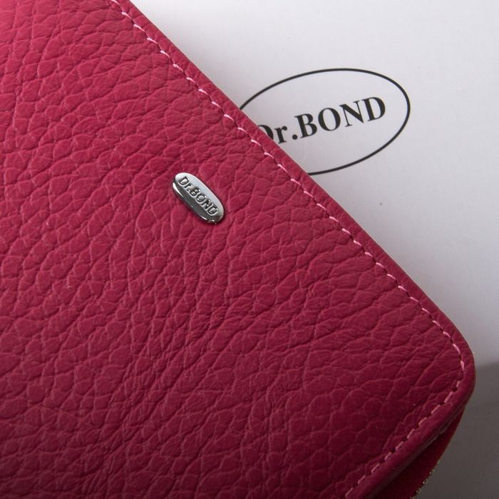 Жіночий шкіряний гаманець Classik DR. BOND WN-4 pink-red купити недорого в Ти Купи
