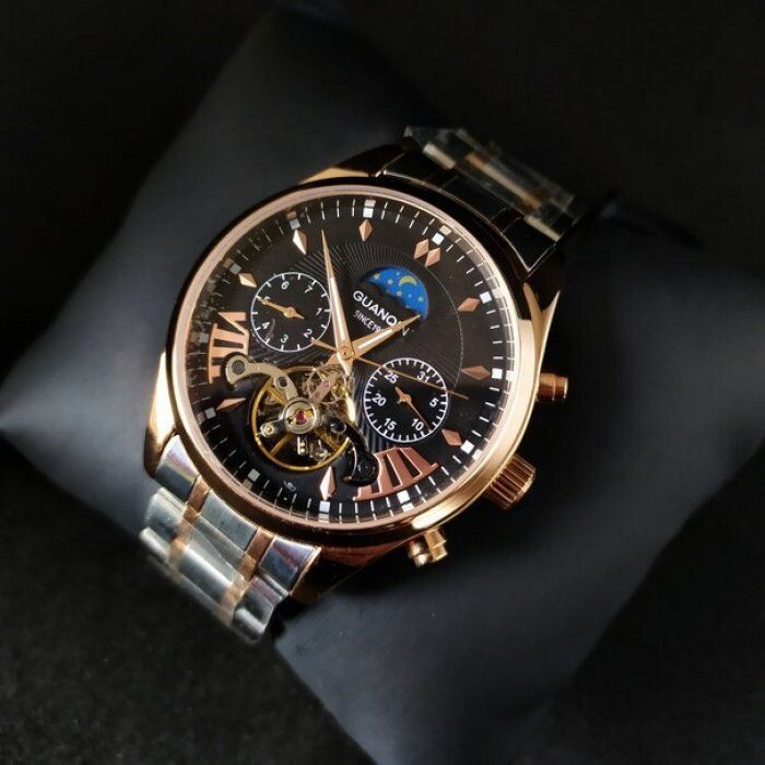 Чоловічі годинники GUANQUIN PRESTIGE GOLD 7801 купити недорого в Ти Купи