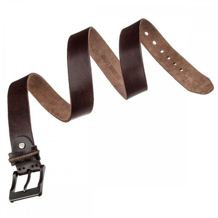Мужской кожаный тёмно-коричневый ремень Vintage 20128 купить недорого в Ты Купи