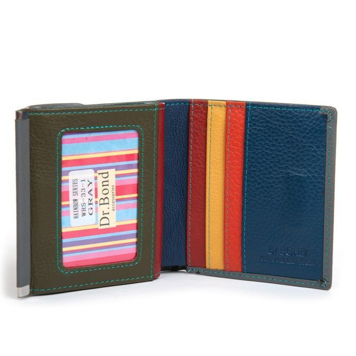 Женский кожаный кошелек Rainbow DR. BOND WRS-33-1 gray купить недорого в Ты Купи