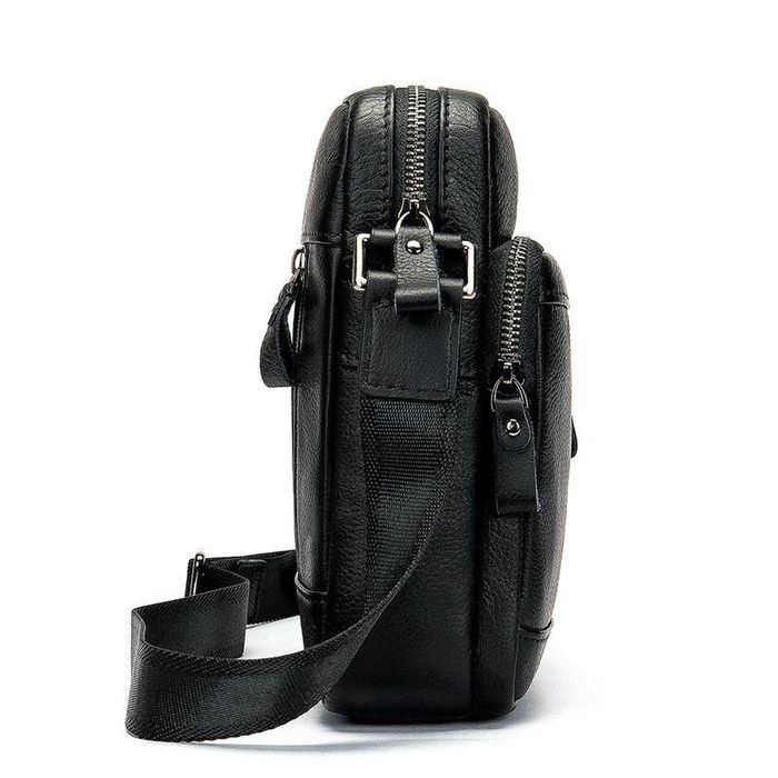 Мужская черная кожаная сумка Joynee b10-8028 купить недорого в Ты Купи