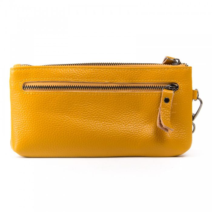 Косметичка з натуральної шкіри Cosmetic bag A-00276-9 yellow купити недорого в Ти Купи