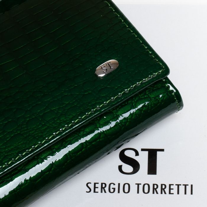 Шкіряний жіночий гаманець LR SERGIO TORRETTI W1-V-2 dark-green купити недорого в Ти Купи