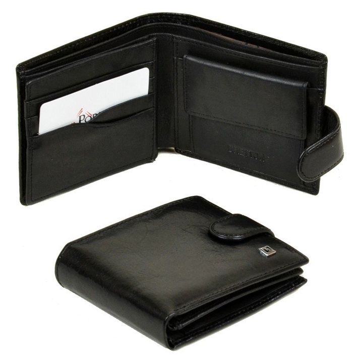 Чоловічий шкіряний гаманець Softina Bretton MS-34 black купити недорого в Ти Купи