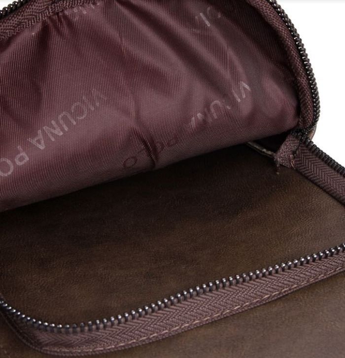 Чоловіча повсякденна темно-коричнева сумка Polo 9901 купити недорого в Ти Купи