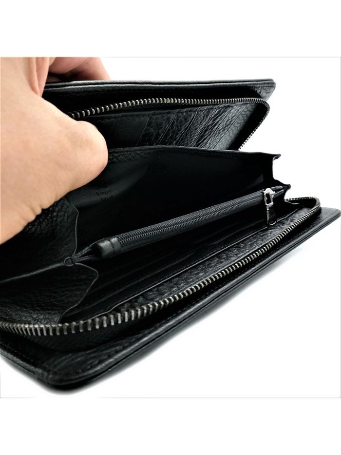 Мужской кожаный клатч-кошелек Weatro 22,5 х 12,5 х 3 см Черный wtro-212 купить недорого в Ты Купи