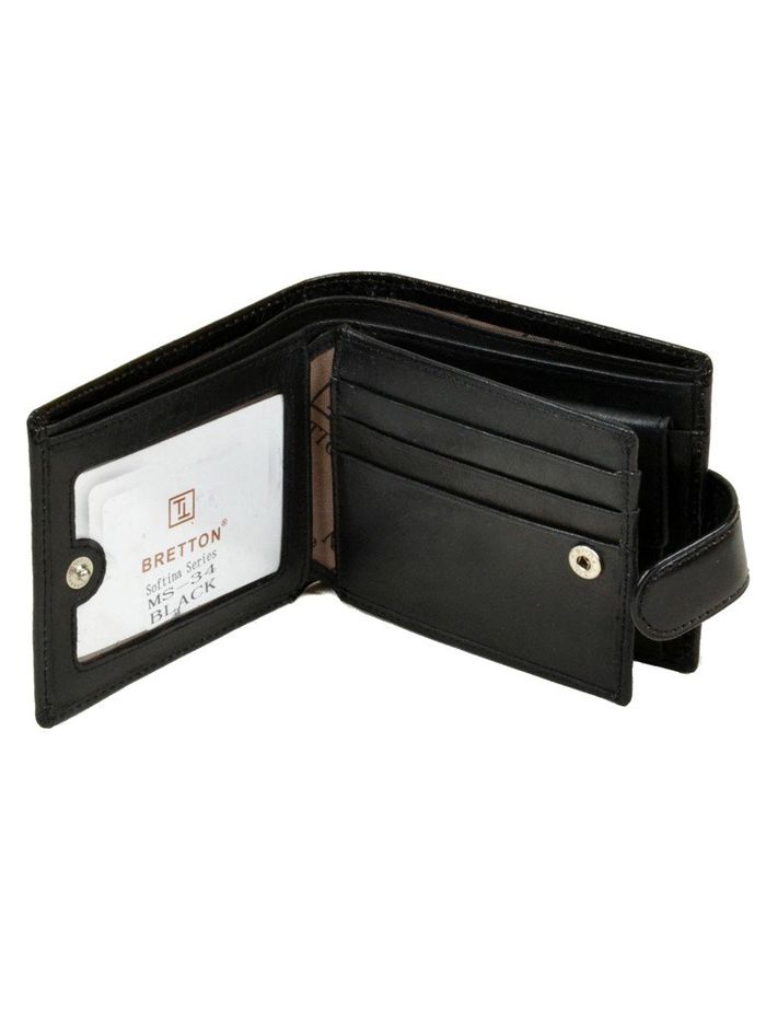 Чоловічий шкіряний гаманець Softina Bretton MS-34 black купити недорого в Ти Купи