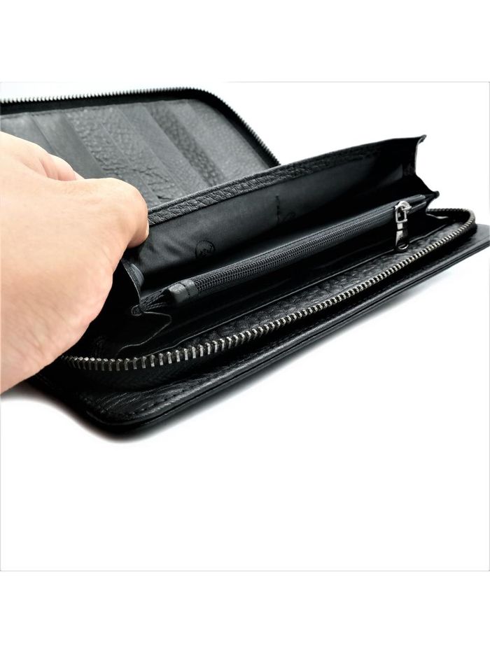 Мужской кожаный клатч-кошелек Weatro 22,5 х 12,5 х 3 см Черный wtro-212 купити недорого в Ти Купи