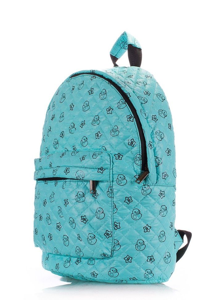 Дитячий стьобаний рюкзак Poolparty з качечка блакитний купити недорого в Ти Купи