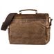 Чоловічий коричневий текстильний портфель з шкіряними вставками Vintage 20119