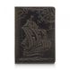 Кожаная коричневая обложка на паспорт HiArt PC-01 Discoveries Коричневый