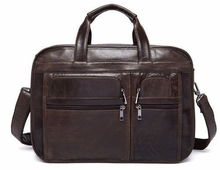 Чоловіча шкіряна сумка через плече для ноутбука Vintage 14870 Коричневий купити недорого в Ти Купи