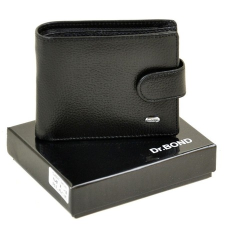 Компактний і місткий чоловічий гаманець Dr.Bond black M14 купити недорого в Ти Купи